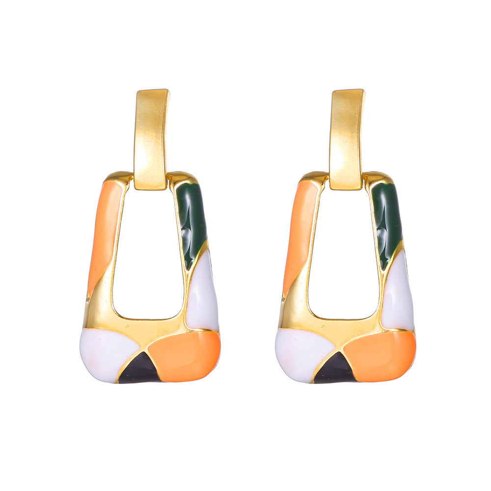 Gold colorful Earrings