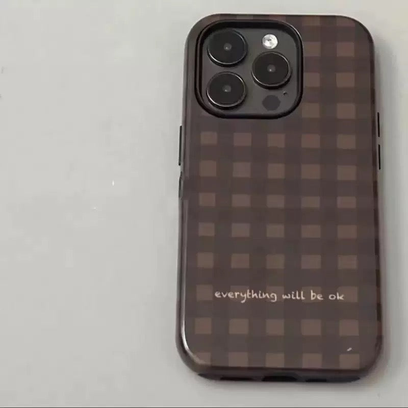 Brown Check Case Iphone Case