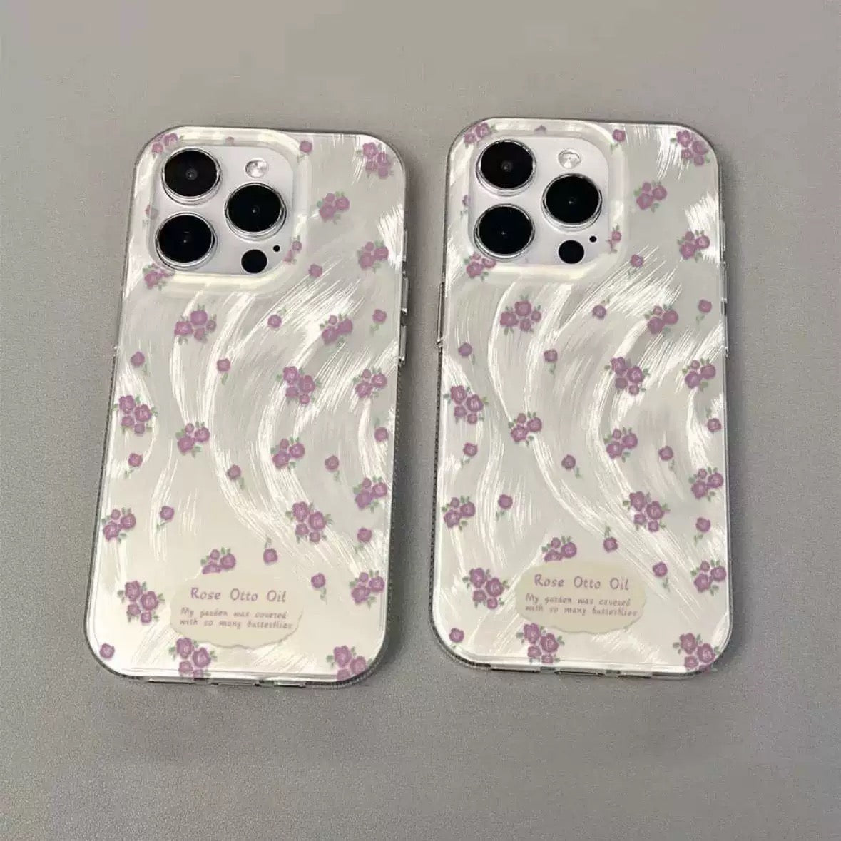 Purple floral design Case For IPhones