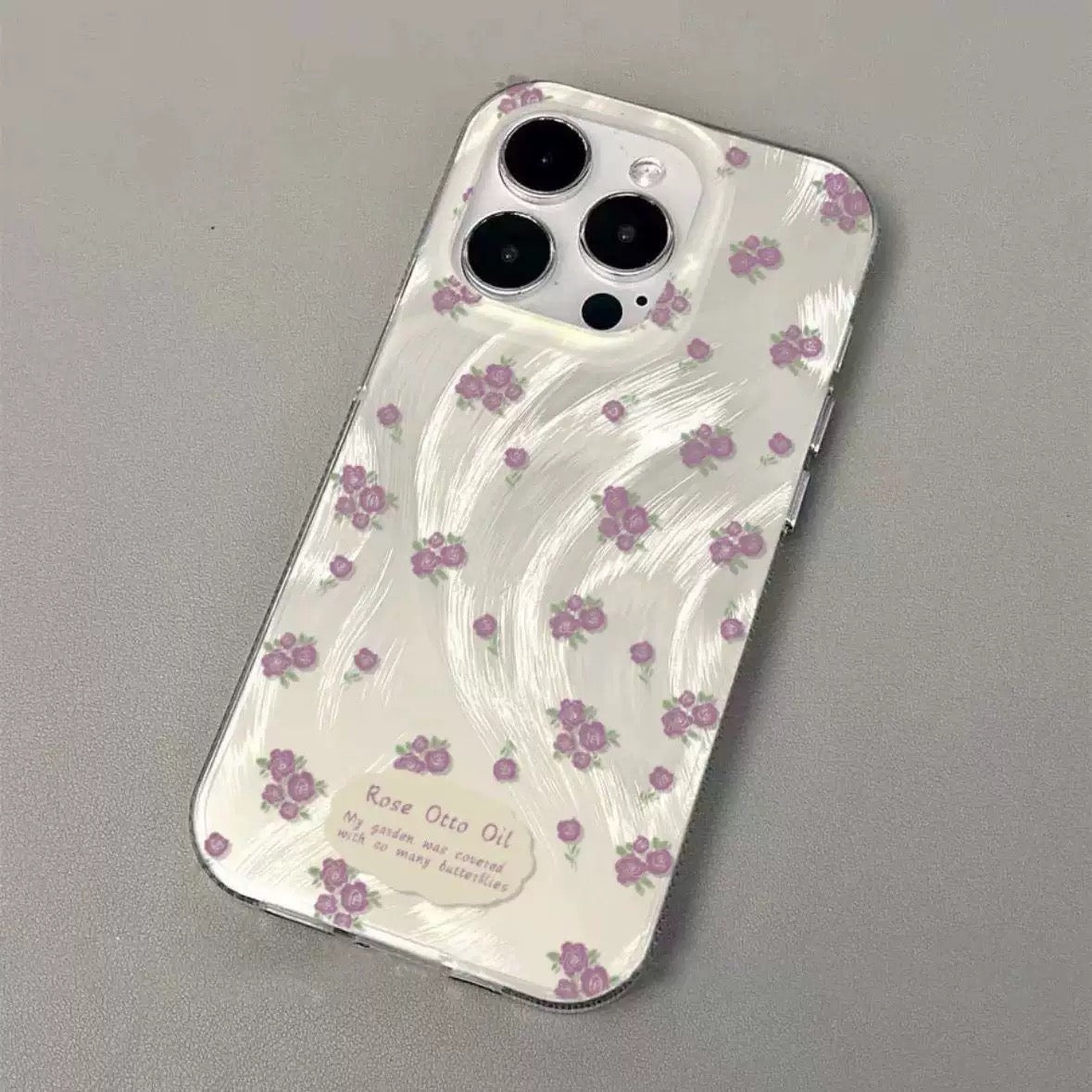 Purple floral design Case For IPhones
