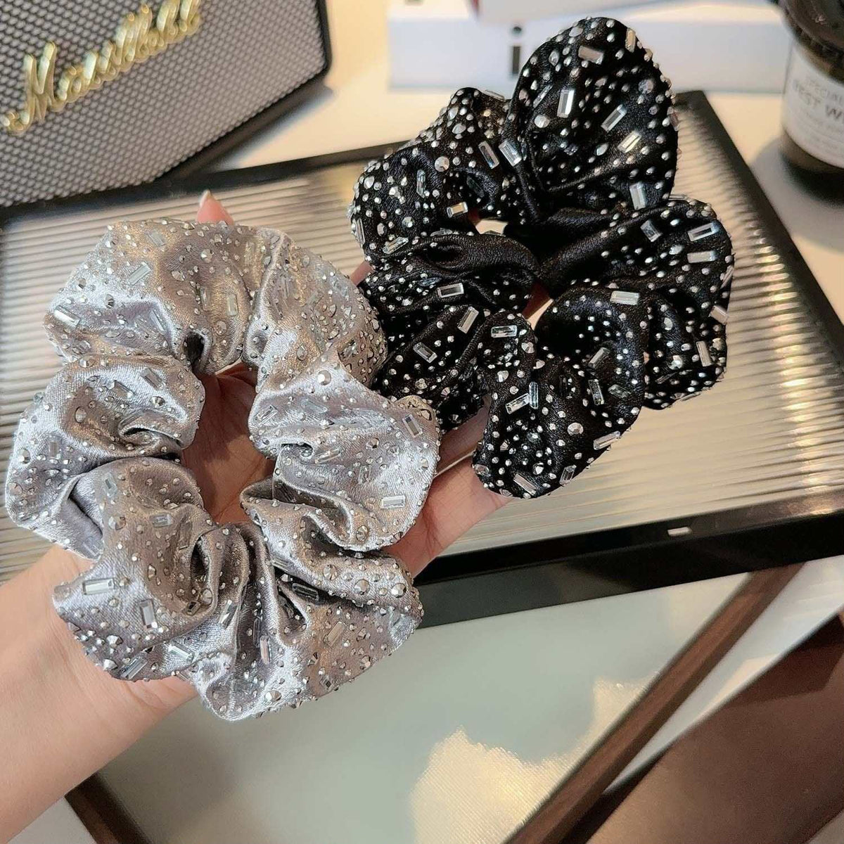 Rhinestone Oversized Scrunchie