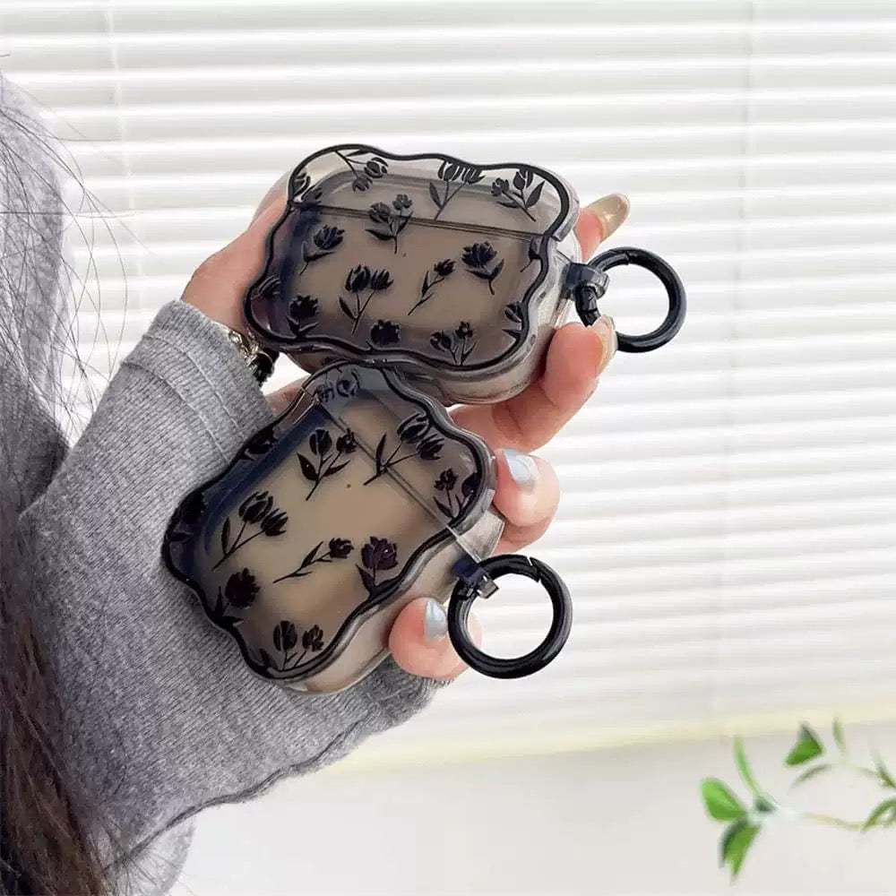 Black floral Airpods  Case