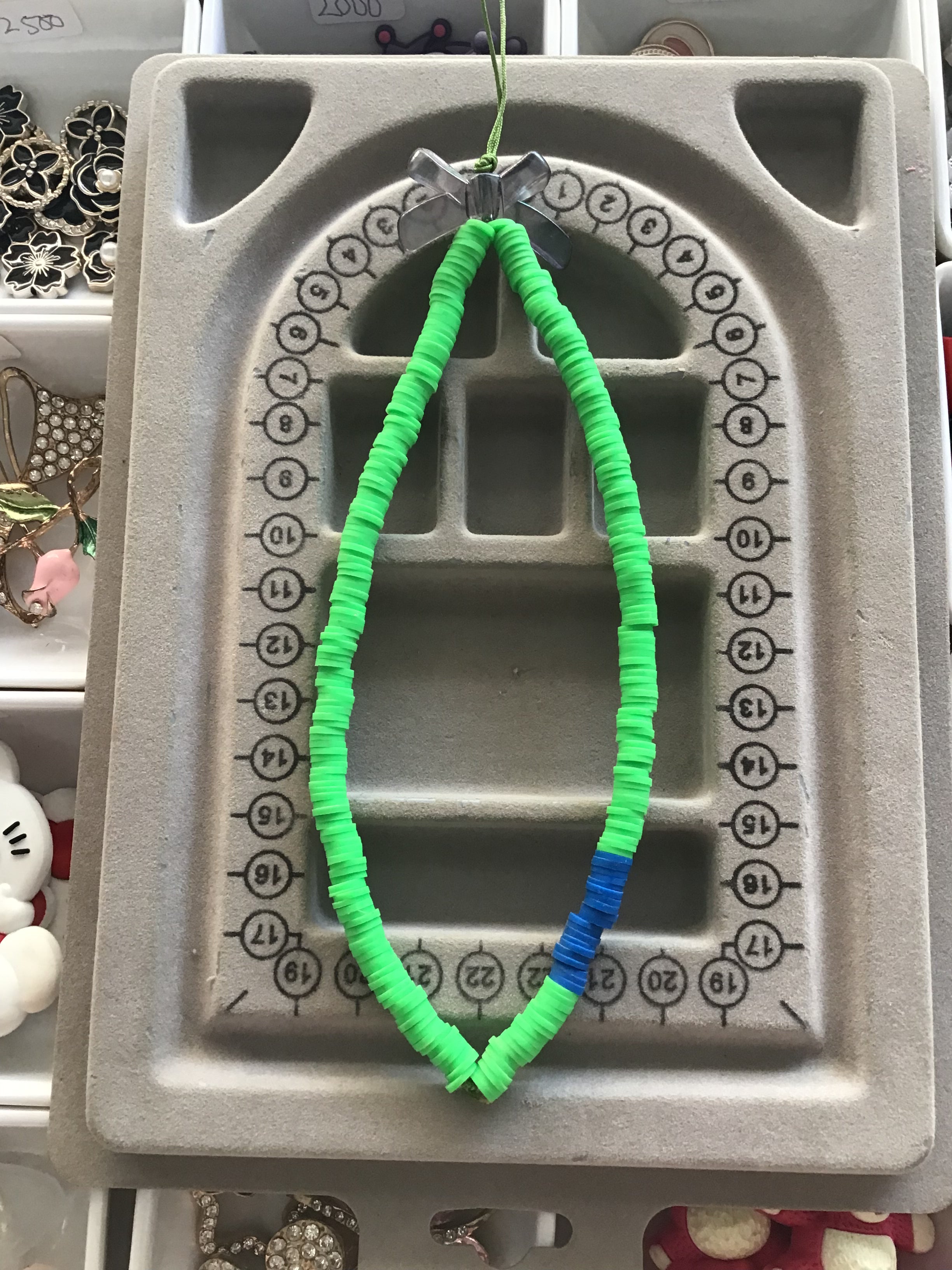 Lemon green with black bow phone charm