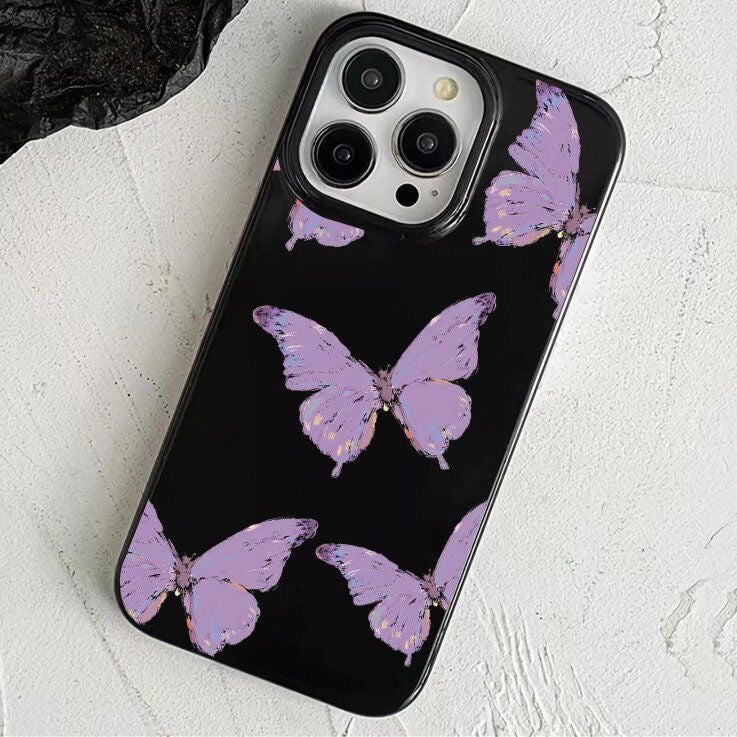 Sleek Purple Butterfly iPhone Case
