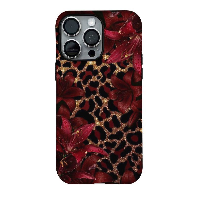 Leopard print floral case for iPhones