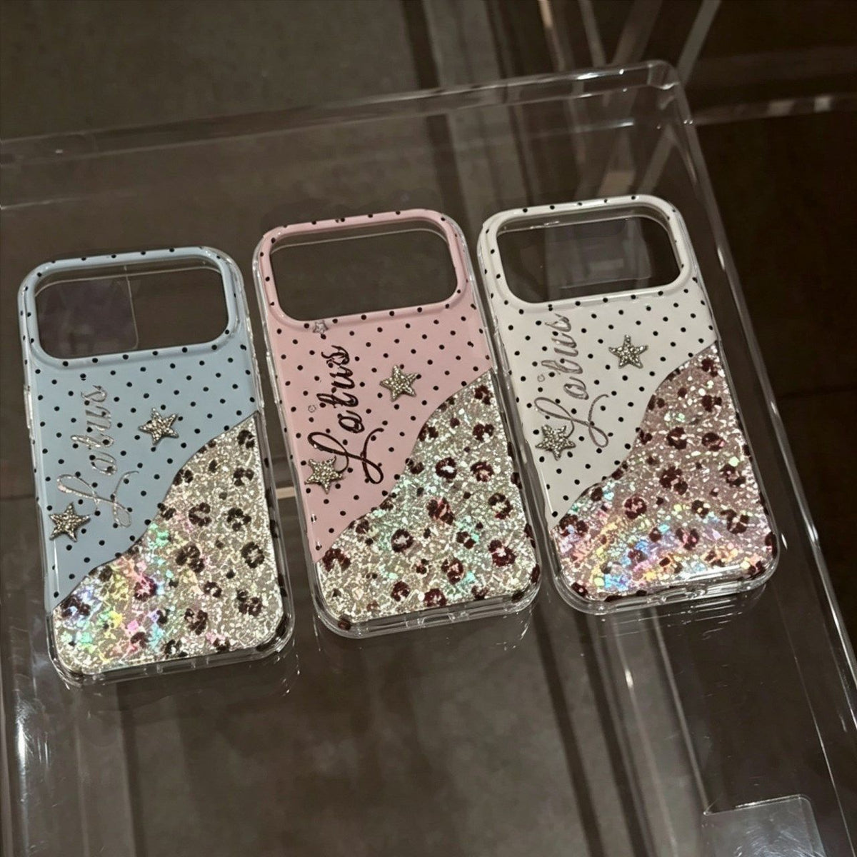 Laser Star Polka Dot Phone Case For IPhones