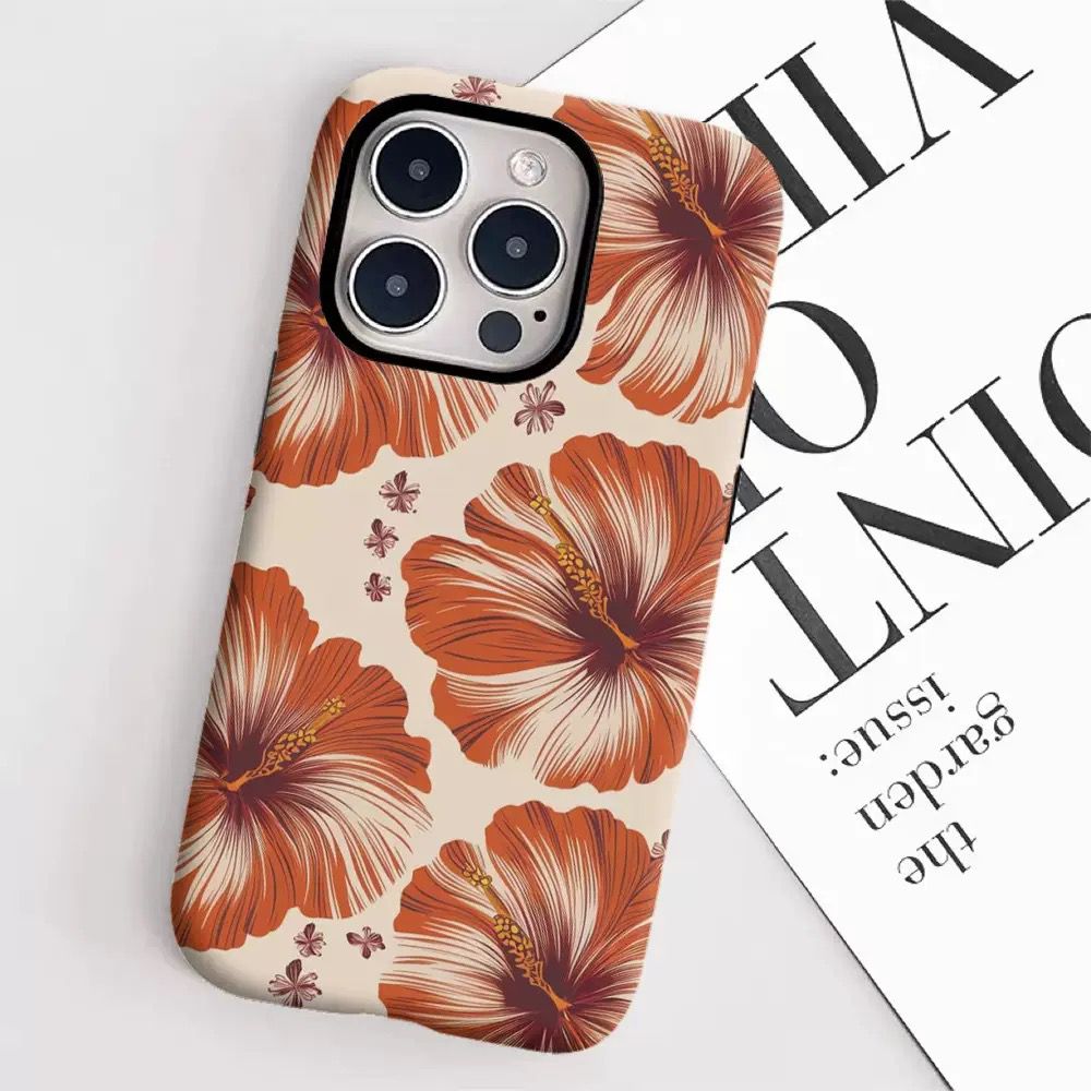 Retro Bright Habiscus Case For IPhones