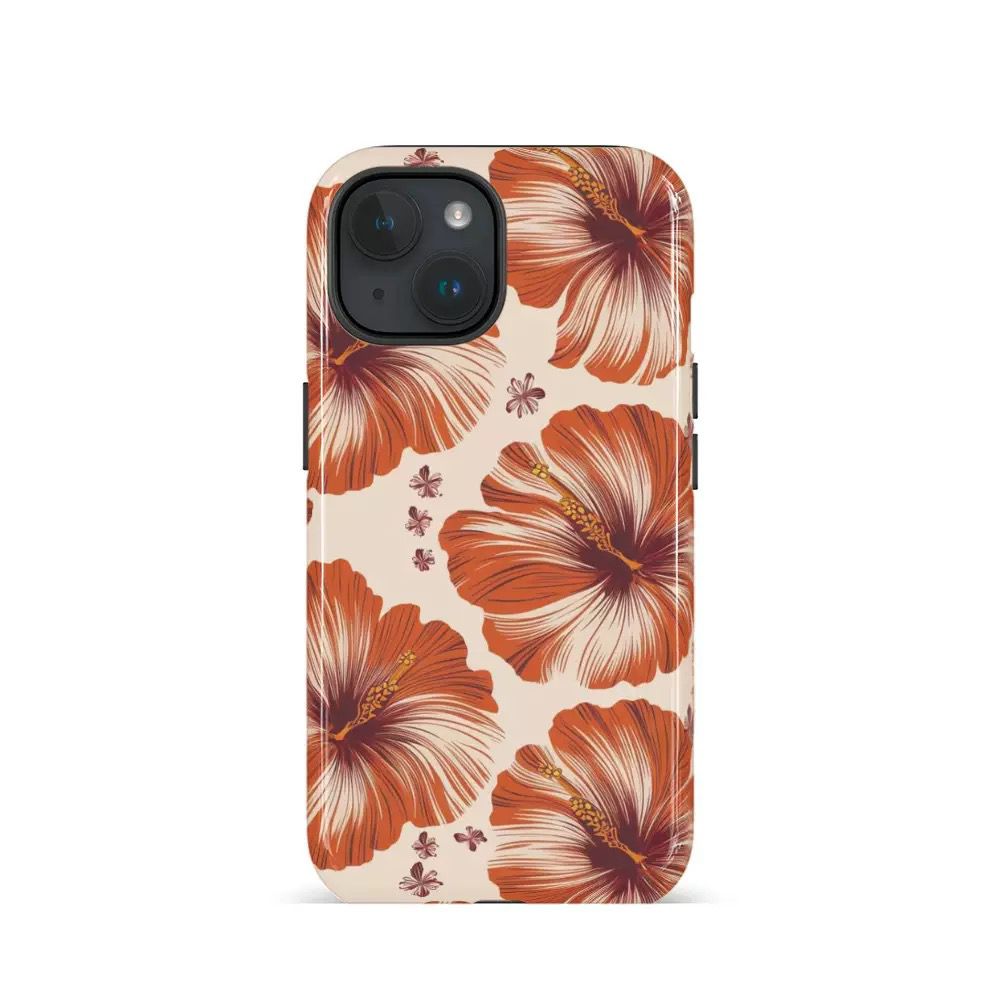 Retro Bright Habiscus Case For IPhones