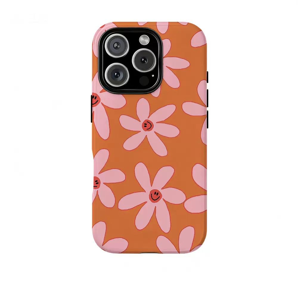 Orange smiling Flower  Case For IPhones