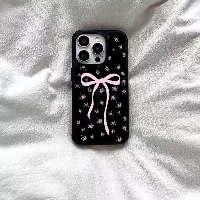 Pink Bow Floral  Case For IPhones