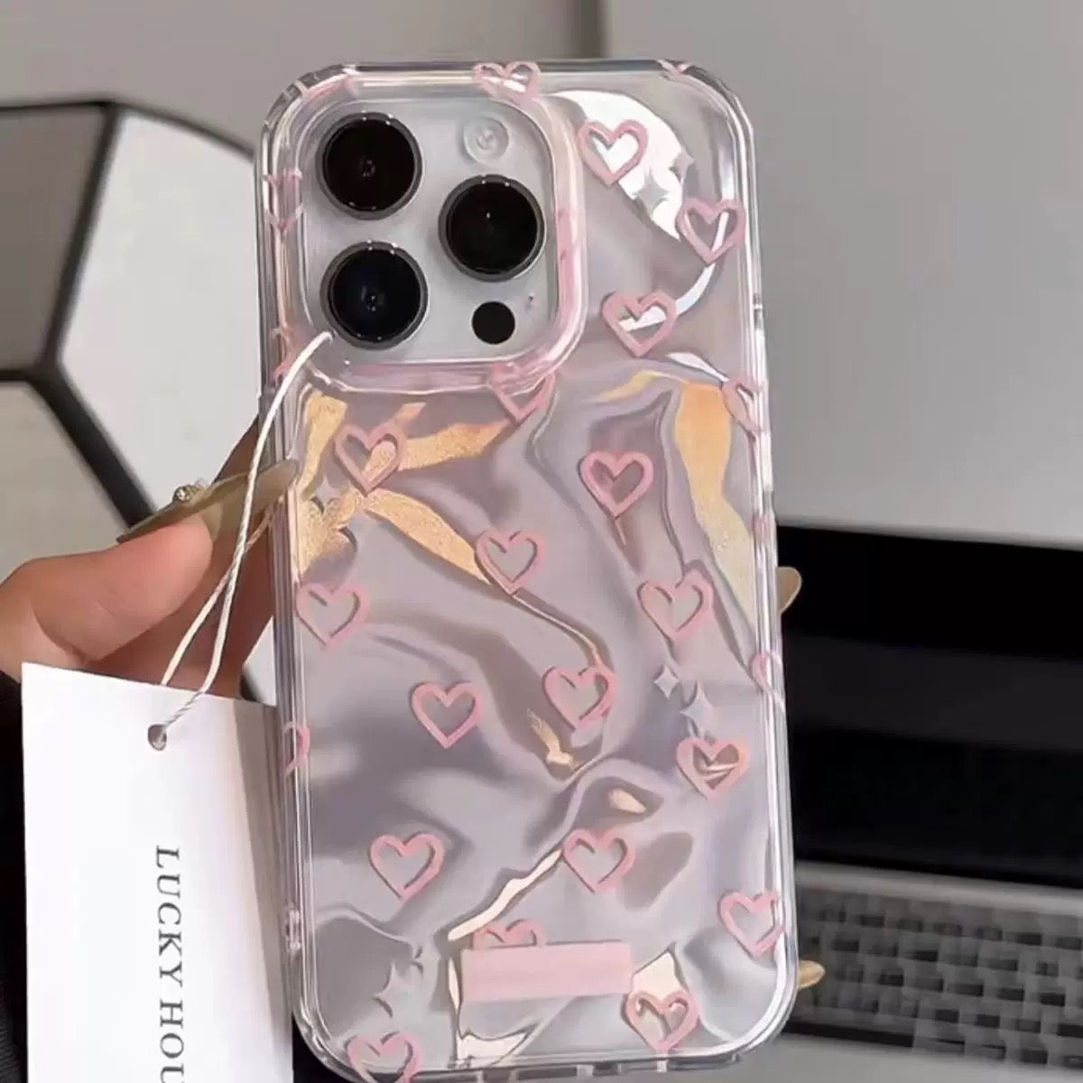 water ripple heart case For Iphones