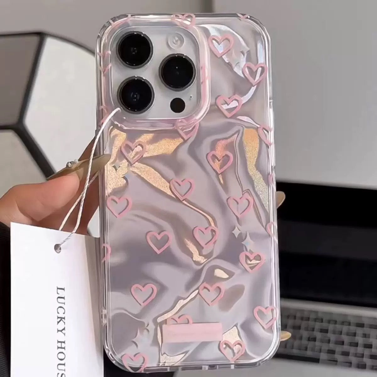 water ripple heart case For Iphones