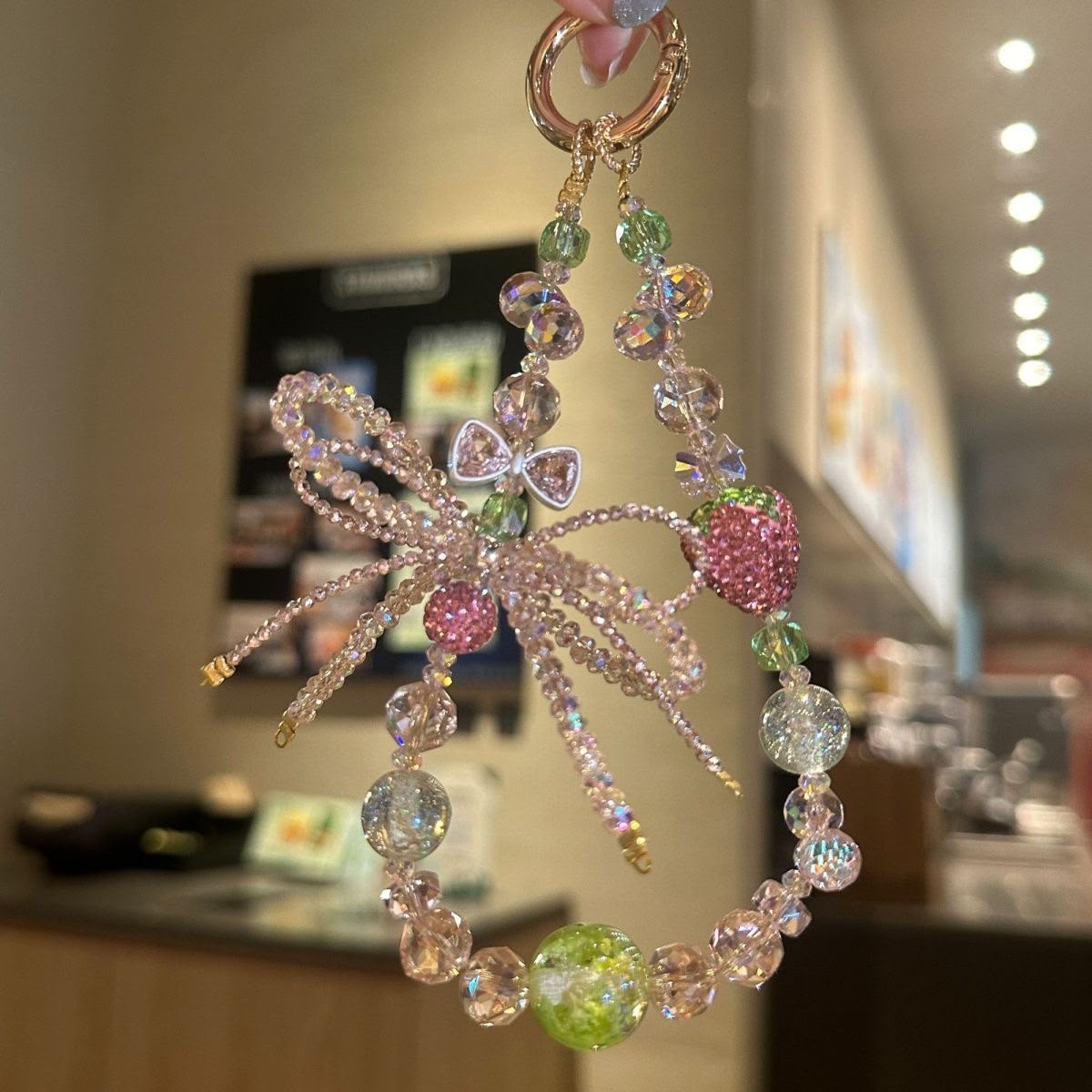 Strawberry diamond phone Charm