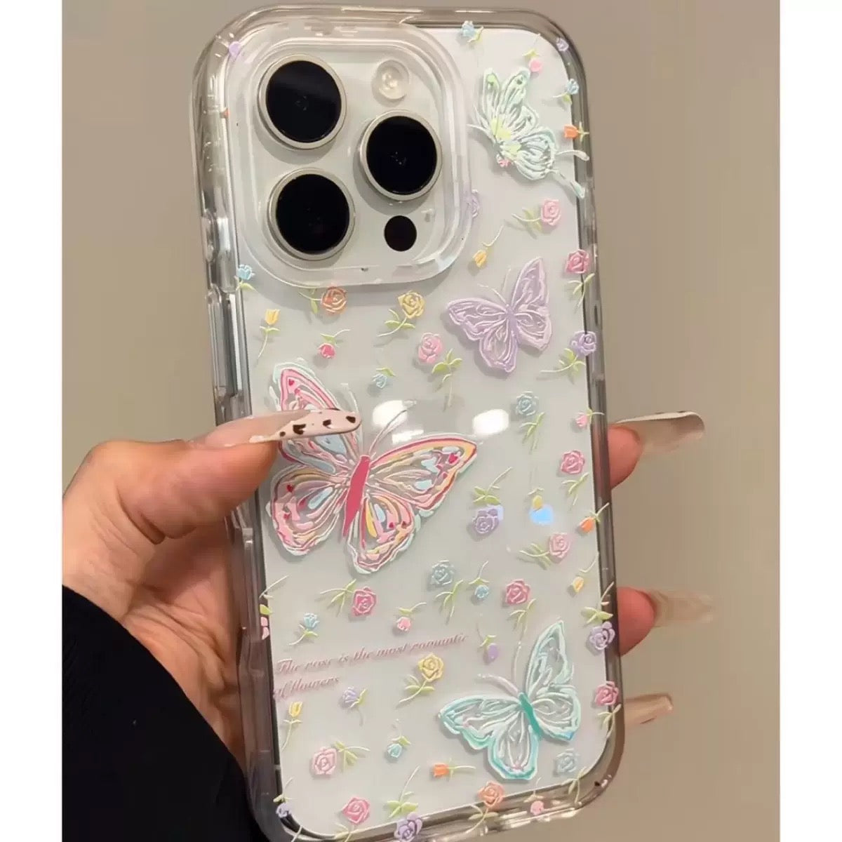 Hand-painted colorful line butterfly iPhone  Case For IPhones