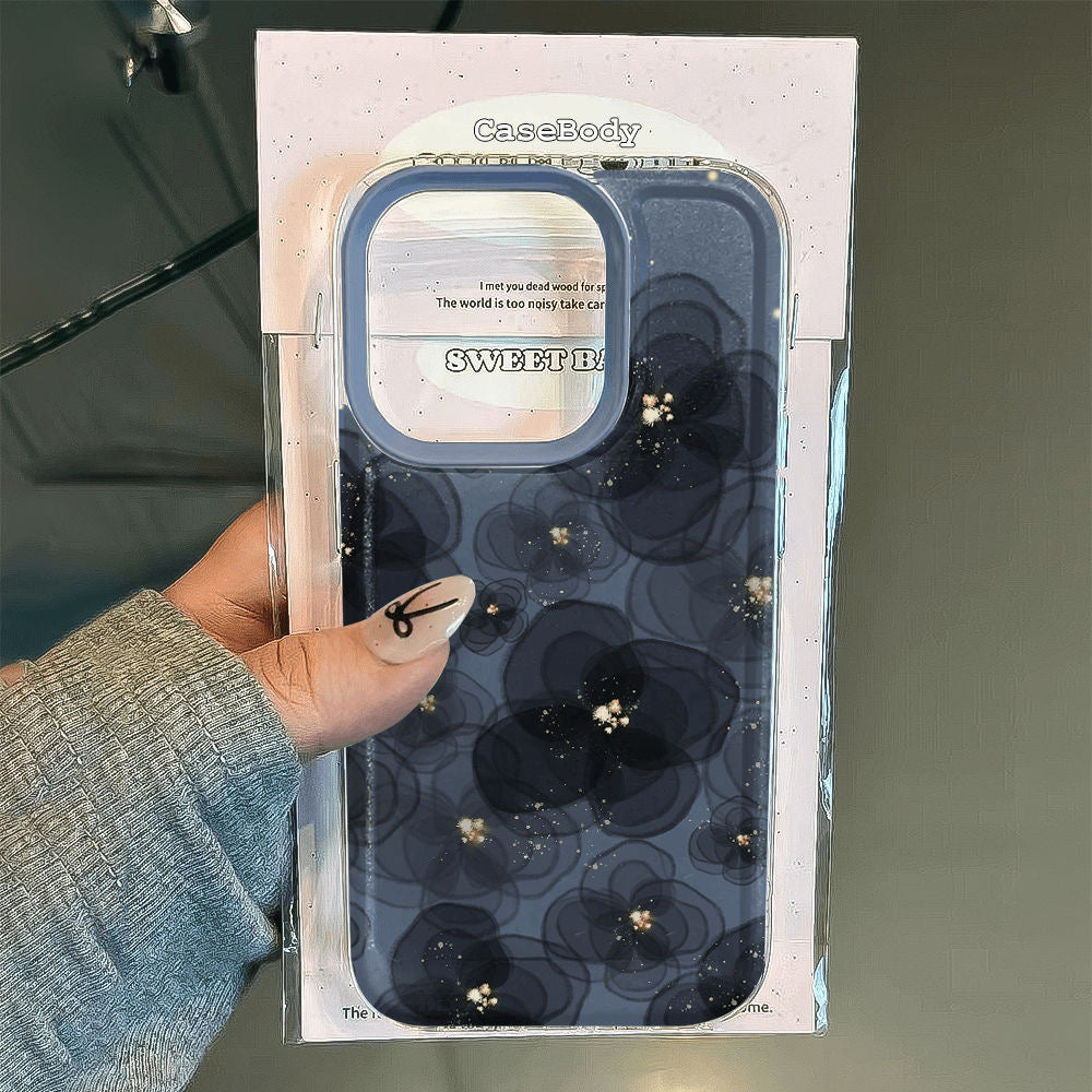 Black Ink Flower iPhone Case For iPhones