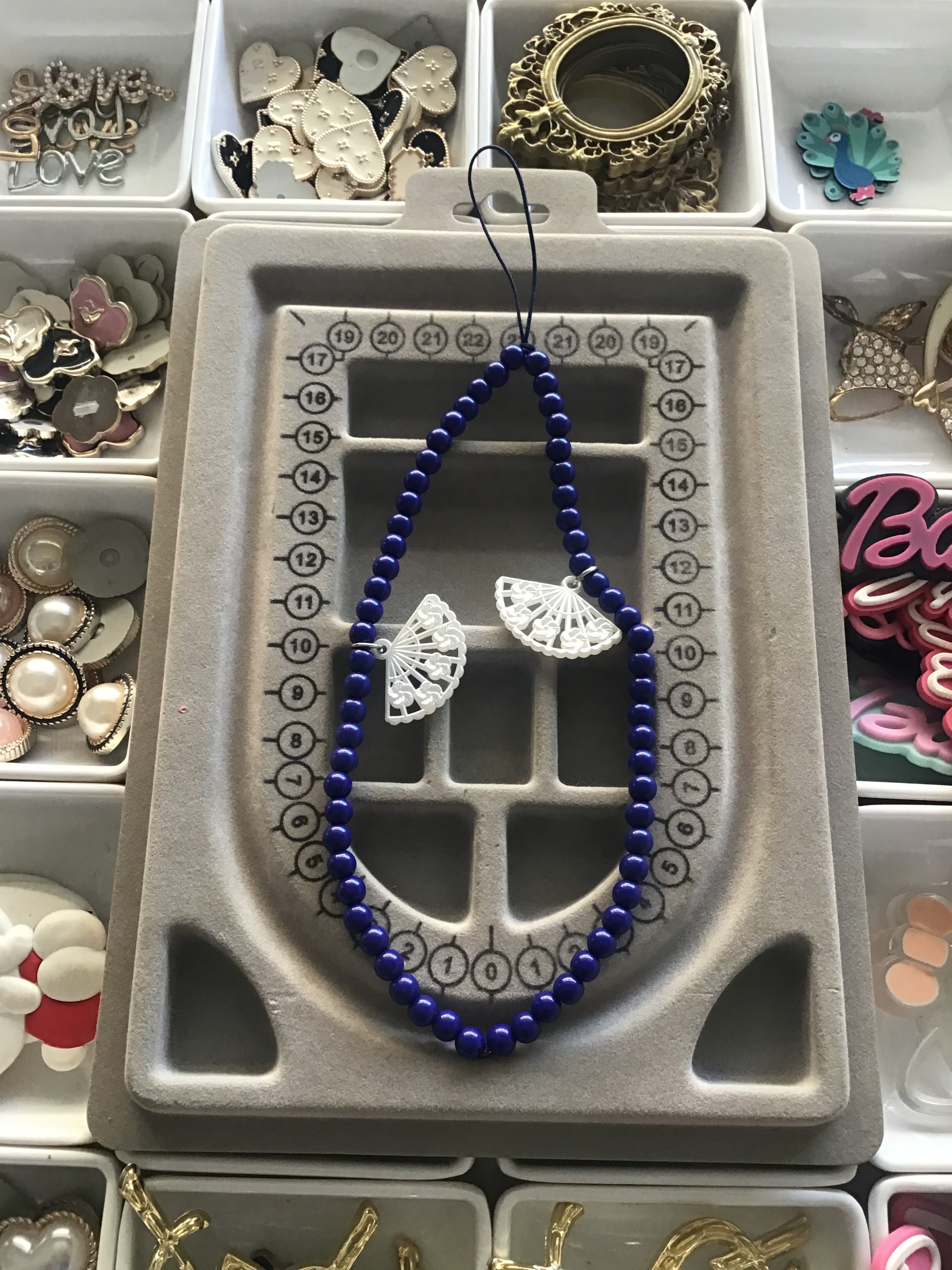 Dark blue phone charm