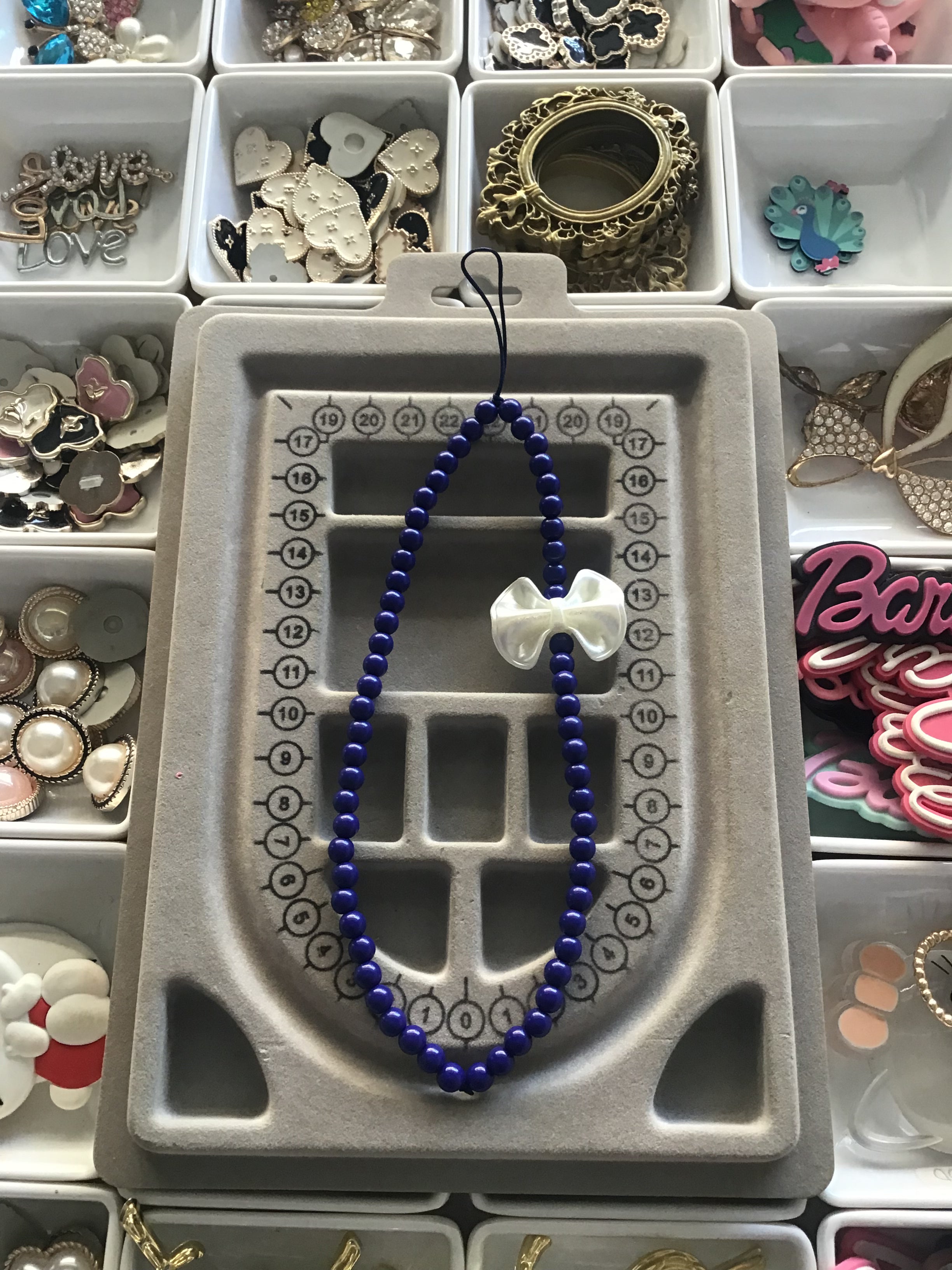 Dark blue phone charm