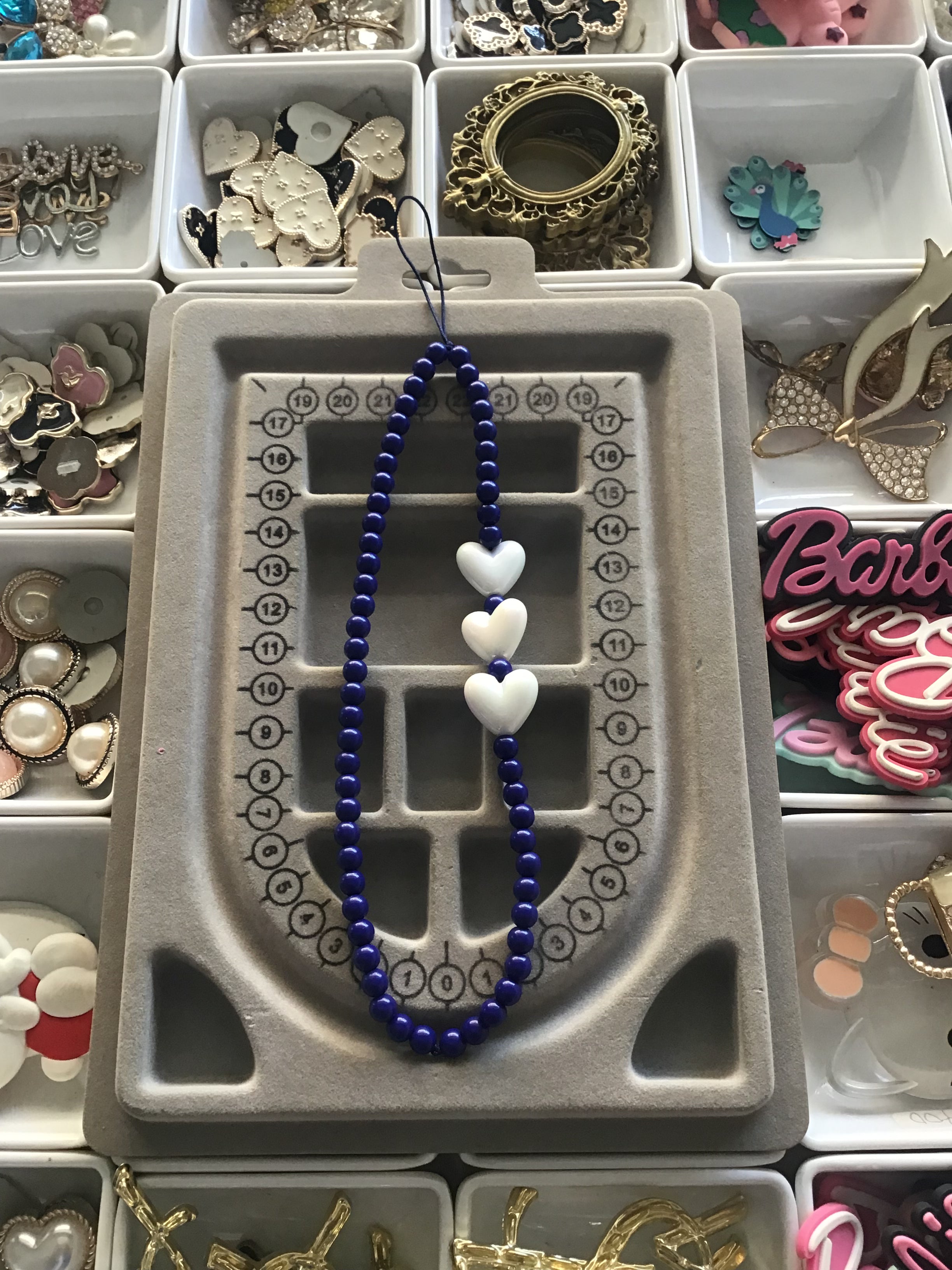 Dark blue phone charm