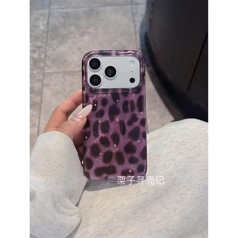 Purple Star Leopard iPhone Case