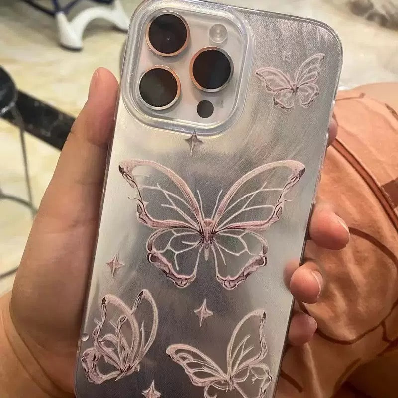 Silver Butterfly iPhone Case