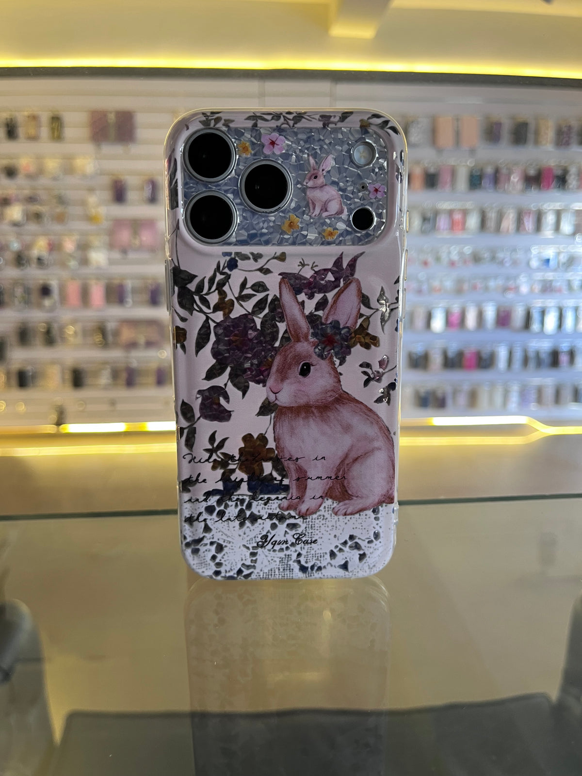 Rabbit Floral Case with Strap