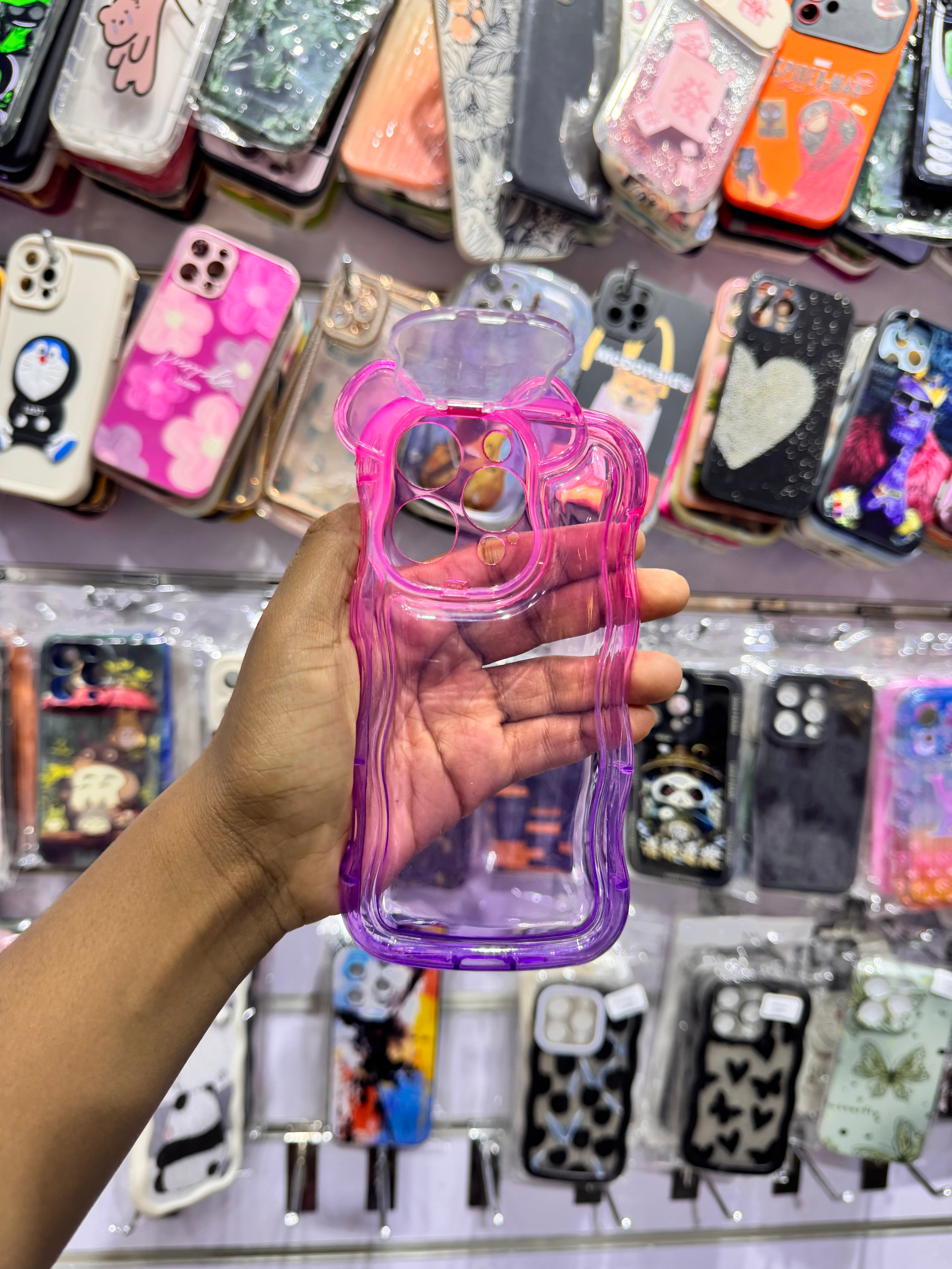 Transparent bear Ears Case For IPhones