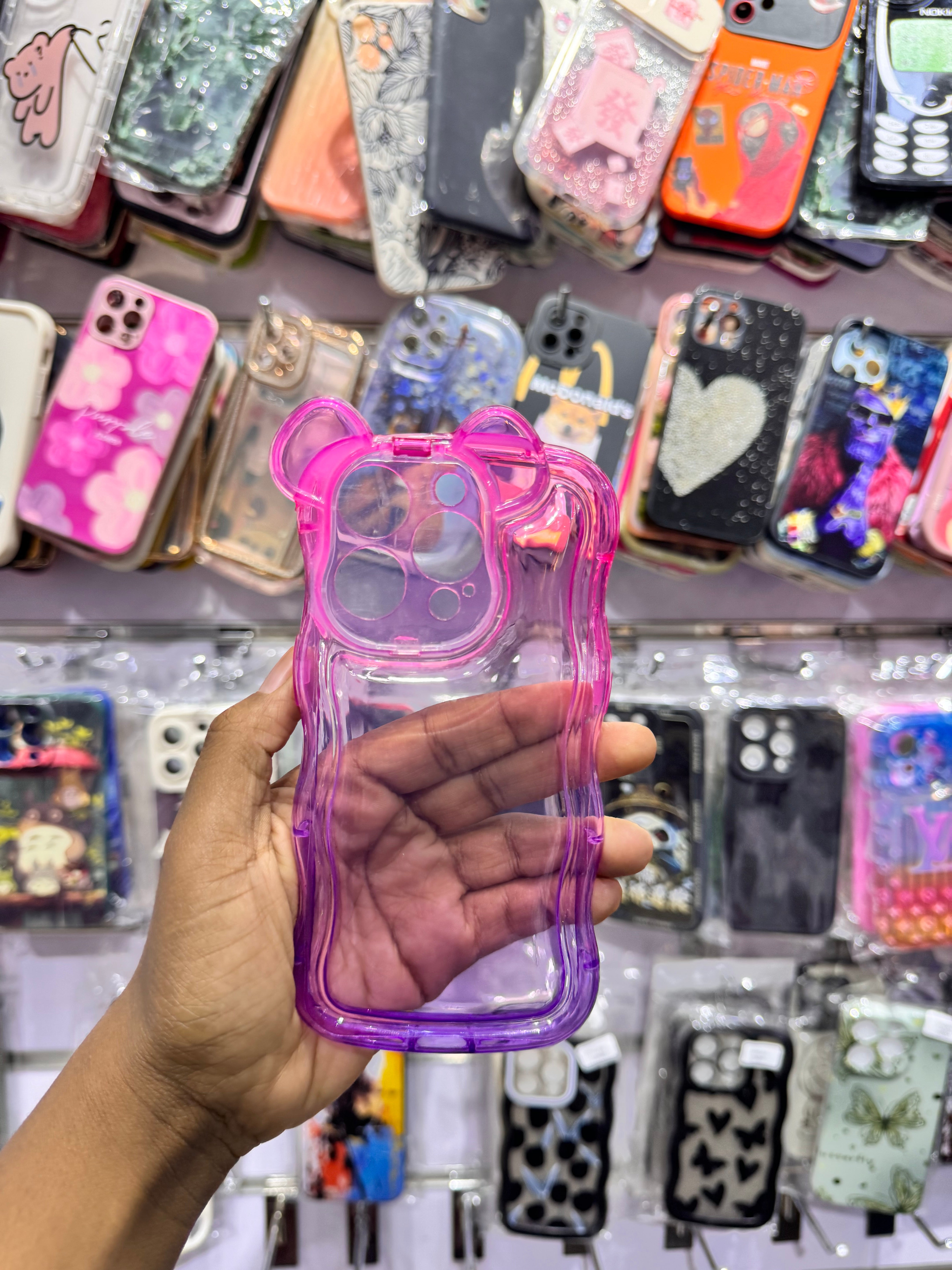 Transparent bear Ears Case For IPhones