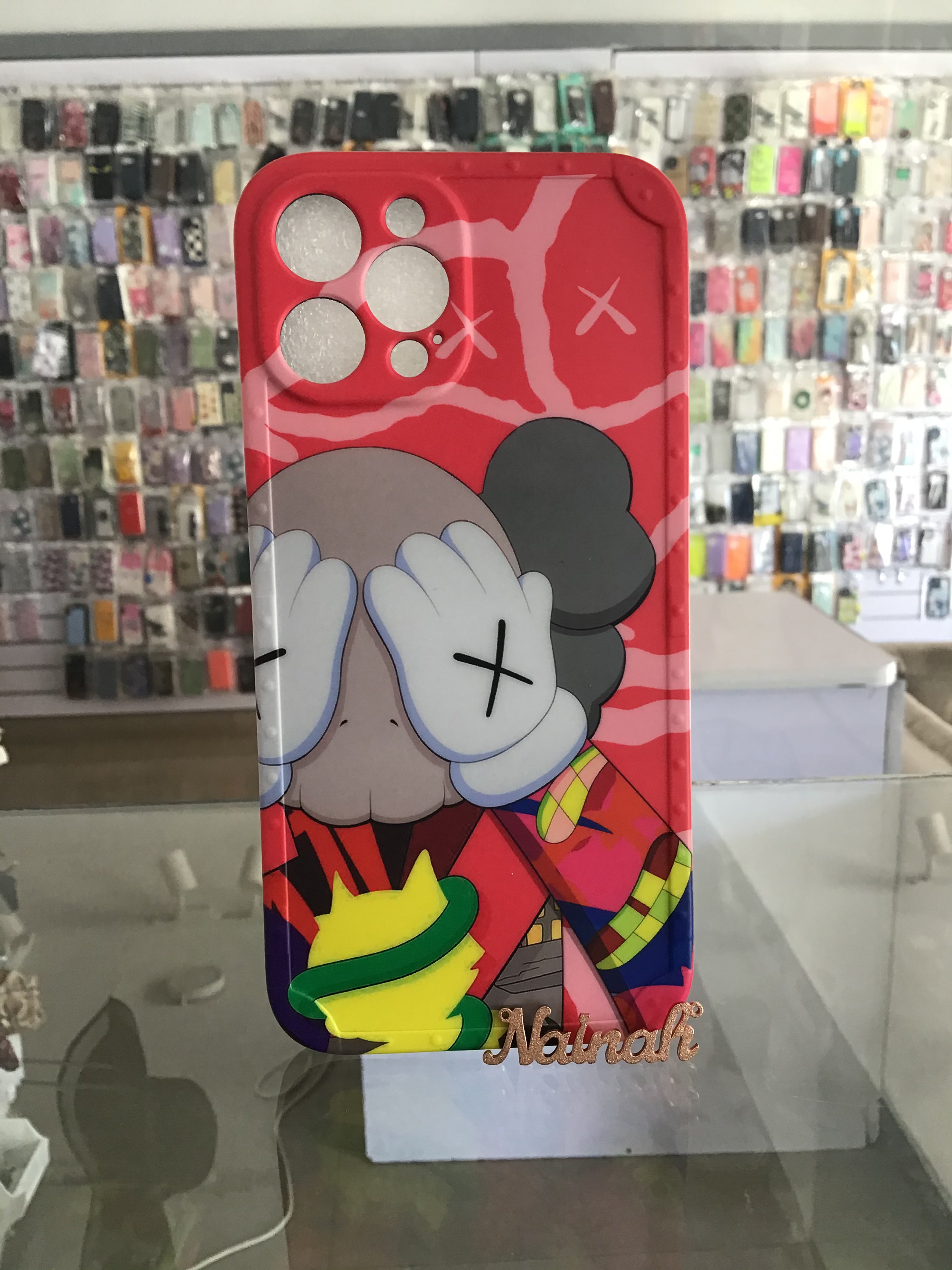Pink  kaws Protective Case For iPhone
