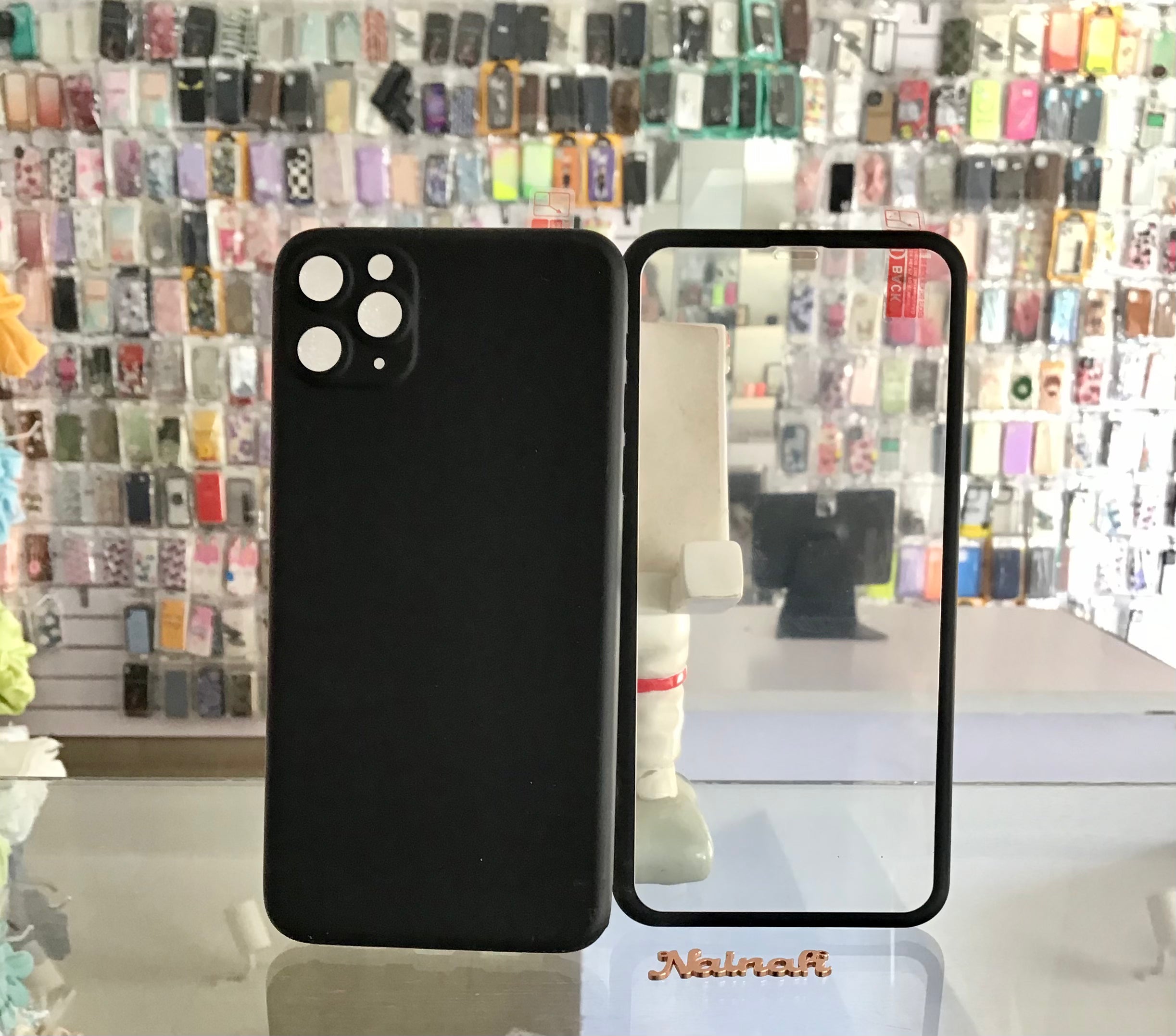 Black 2-1 Screen Protector and case For IPhone