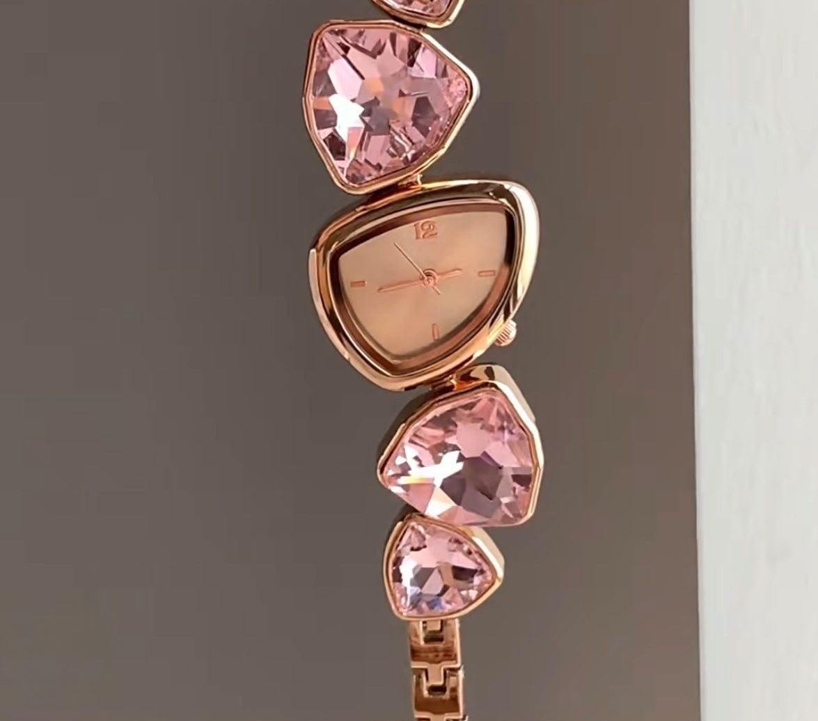 Pink Crystal Brecelet Watch