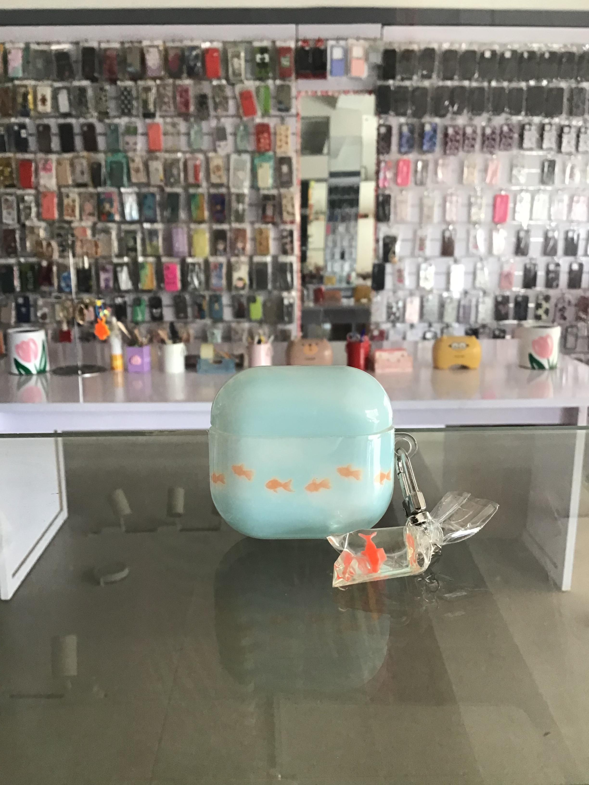 Blue Goldfish AirPods Case with Mini Fishbag Charm