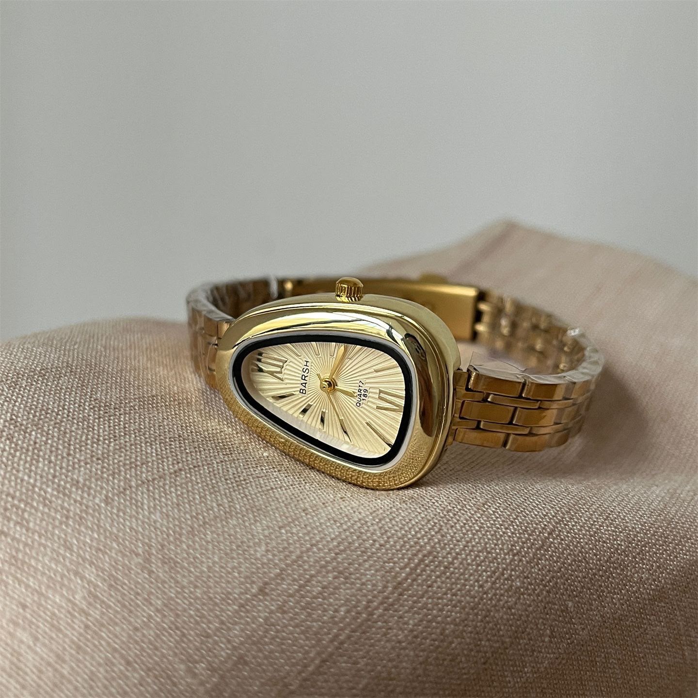 Gold Oval Brecelet Watch