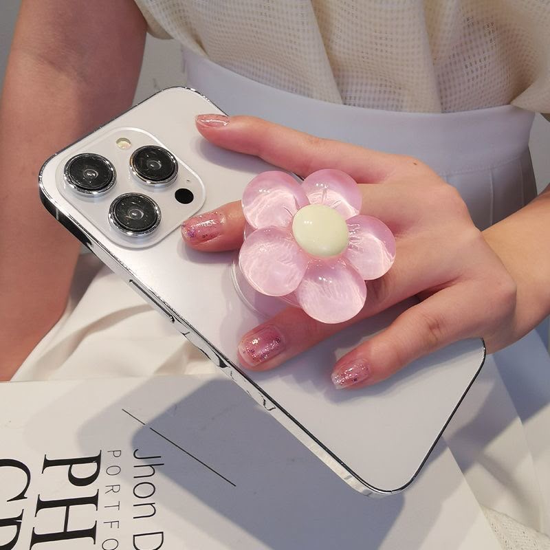 Transparent Flower phone Grip