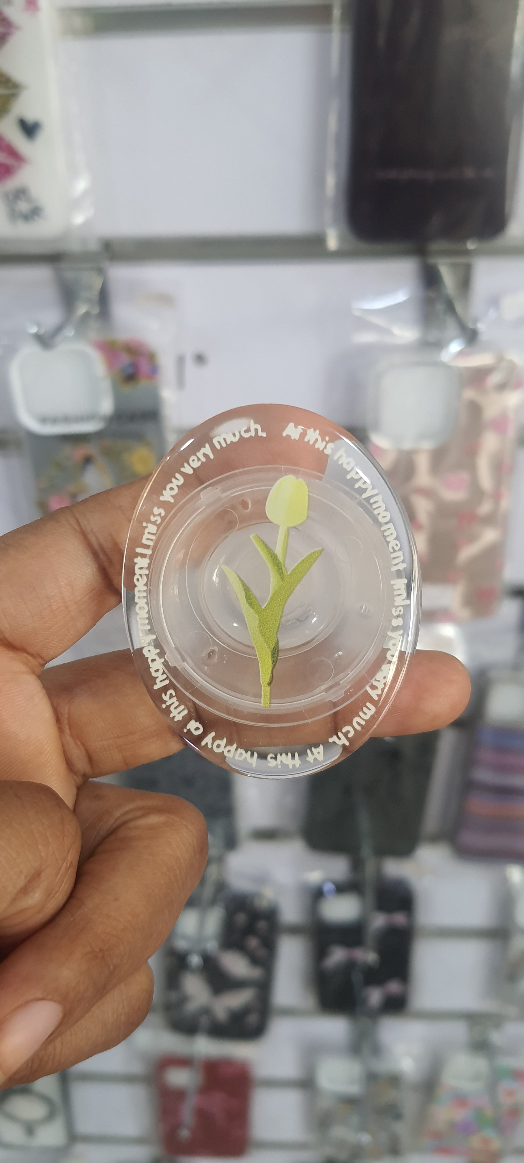 Transperent with flower Phone Grip