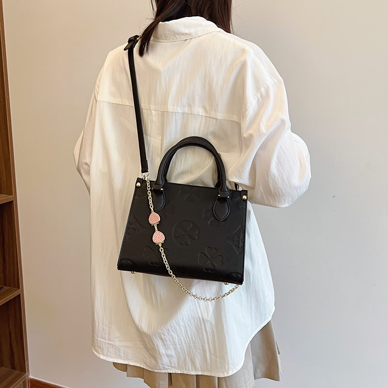 Floral Embossed Tote Bag