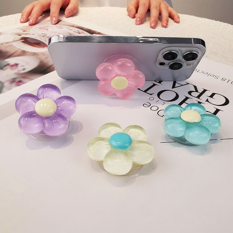 Transparent Flower phone Grip