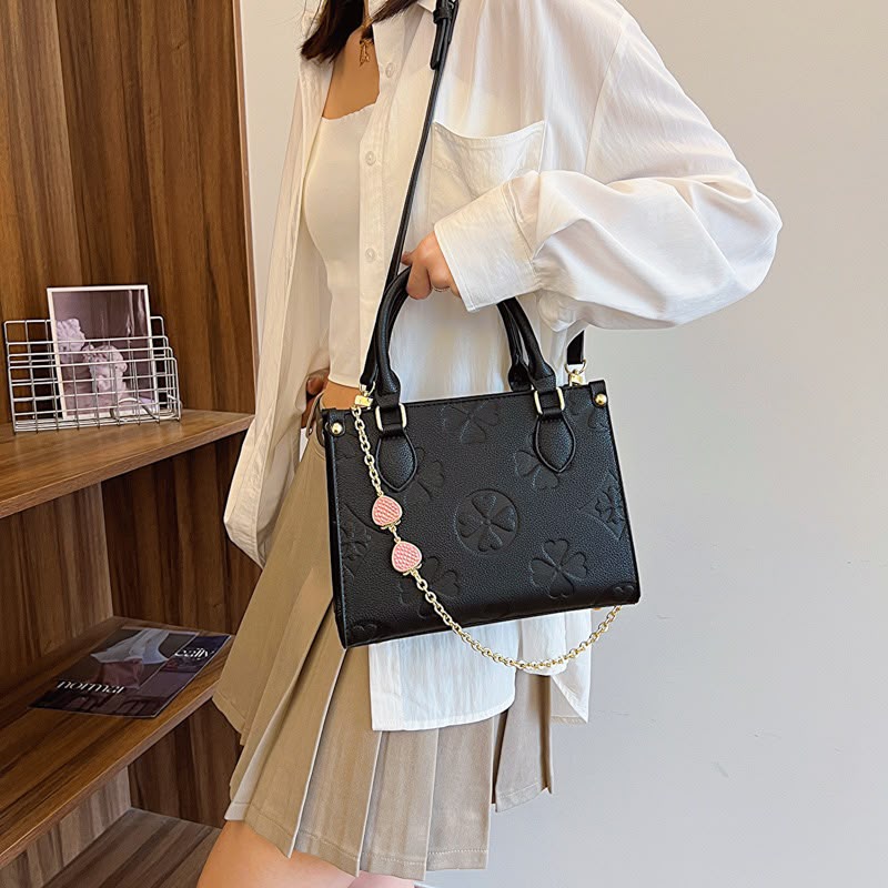 Floral Embossed Tote Bag