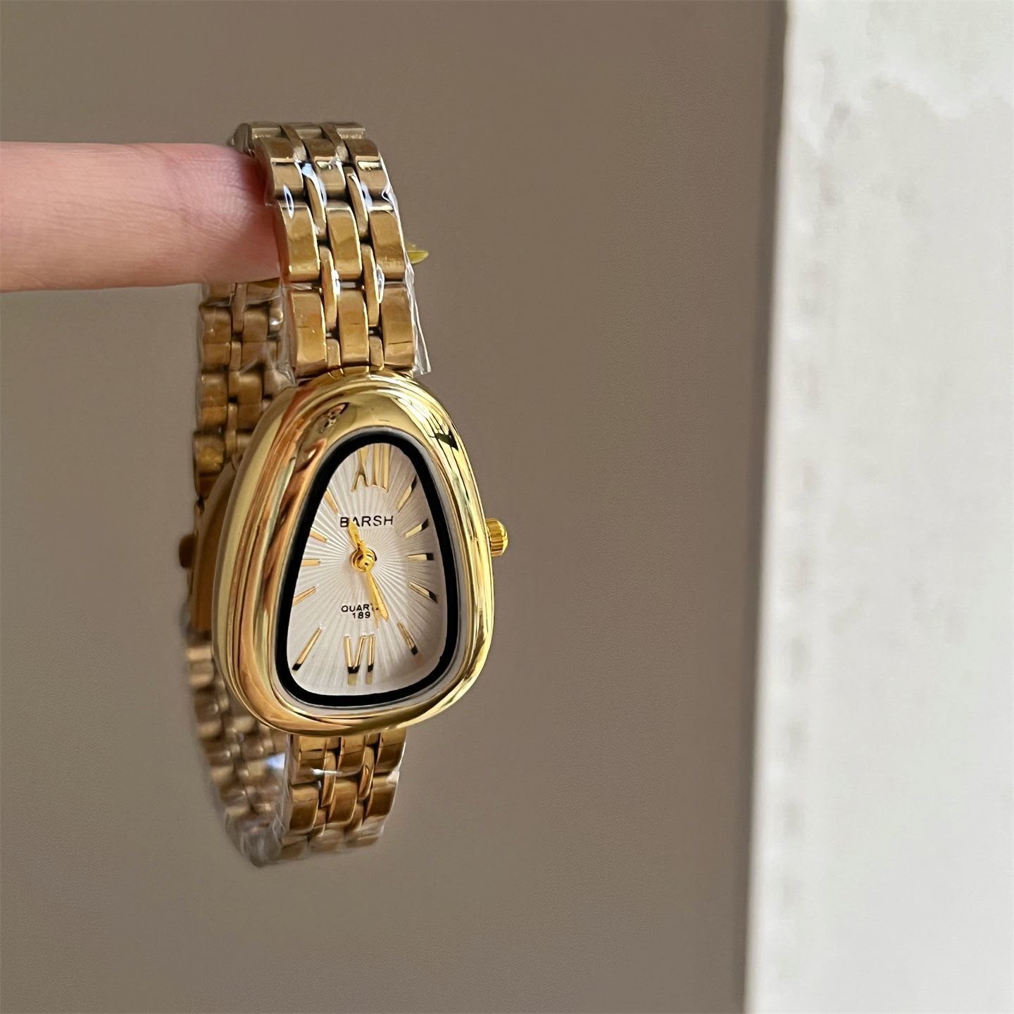 Gold Oval Brecelet Watch