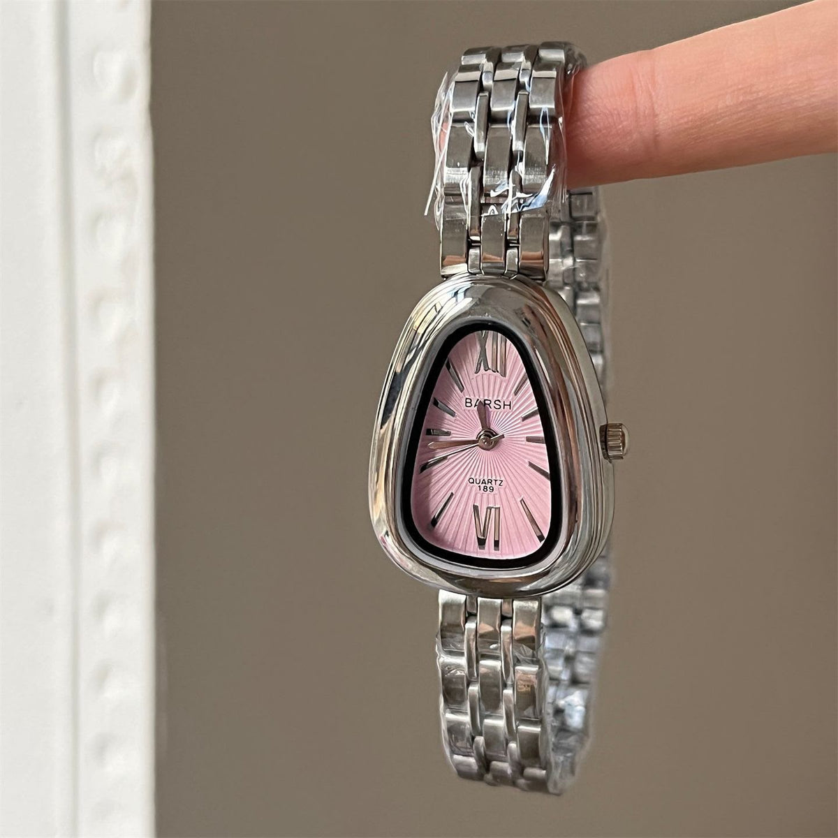 Pink Dail silver Brecelet Watch