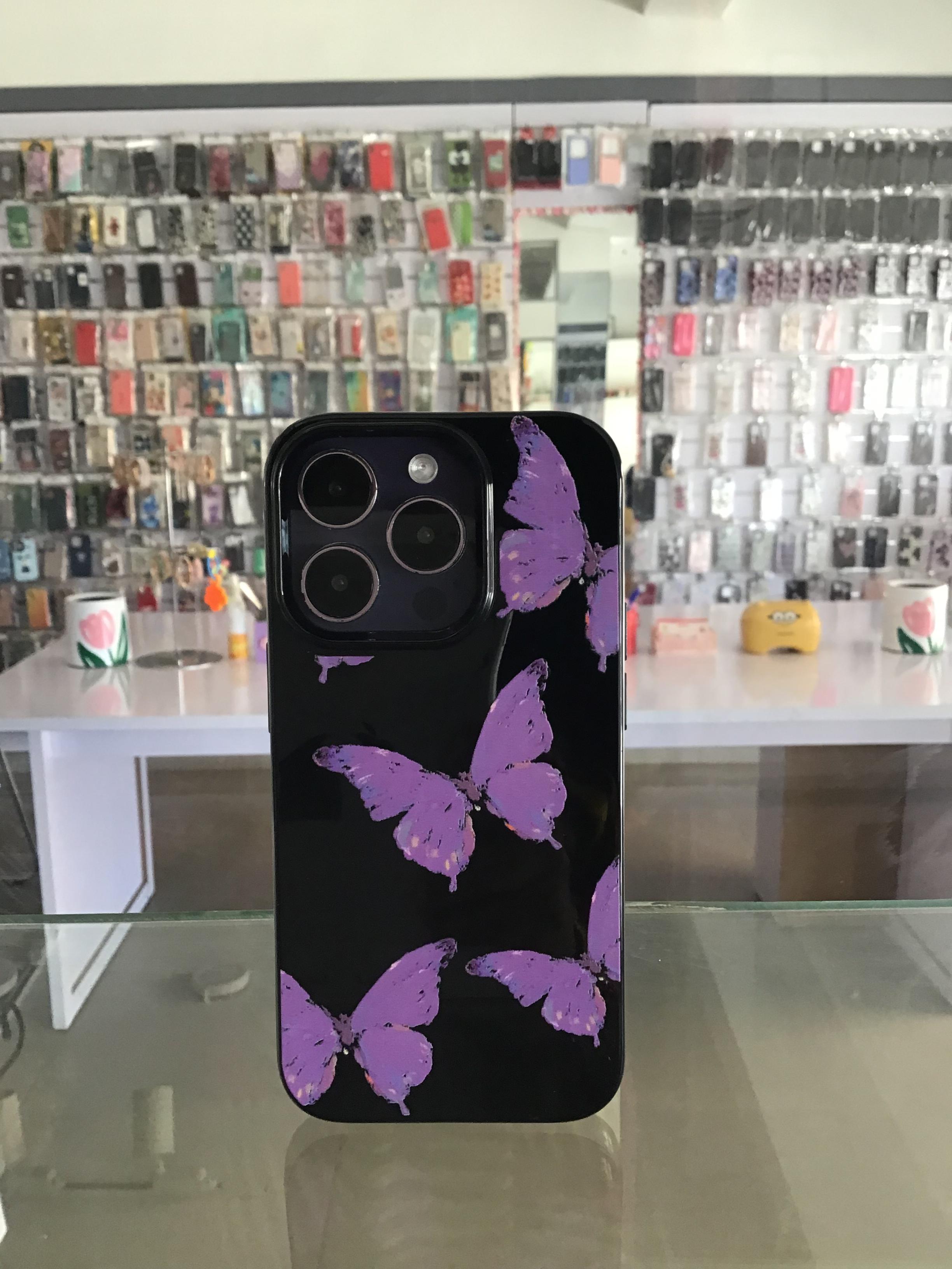 Sleek Purple Butterfly iPhone Case