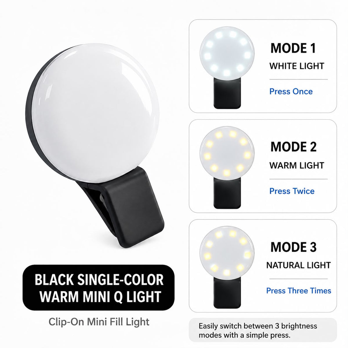 Dual-color selfie fill light
