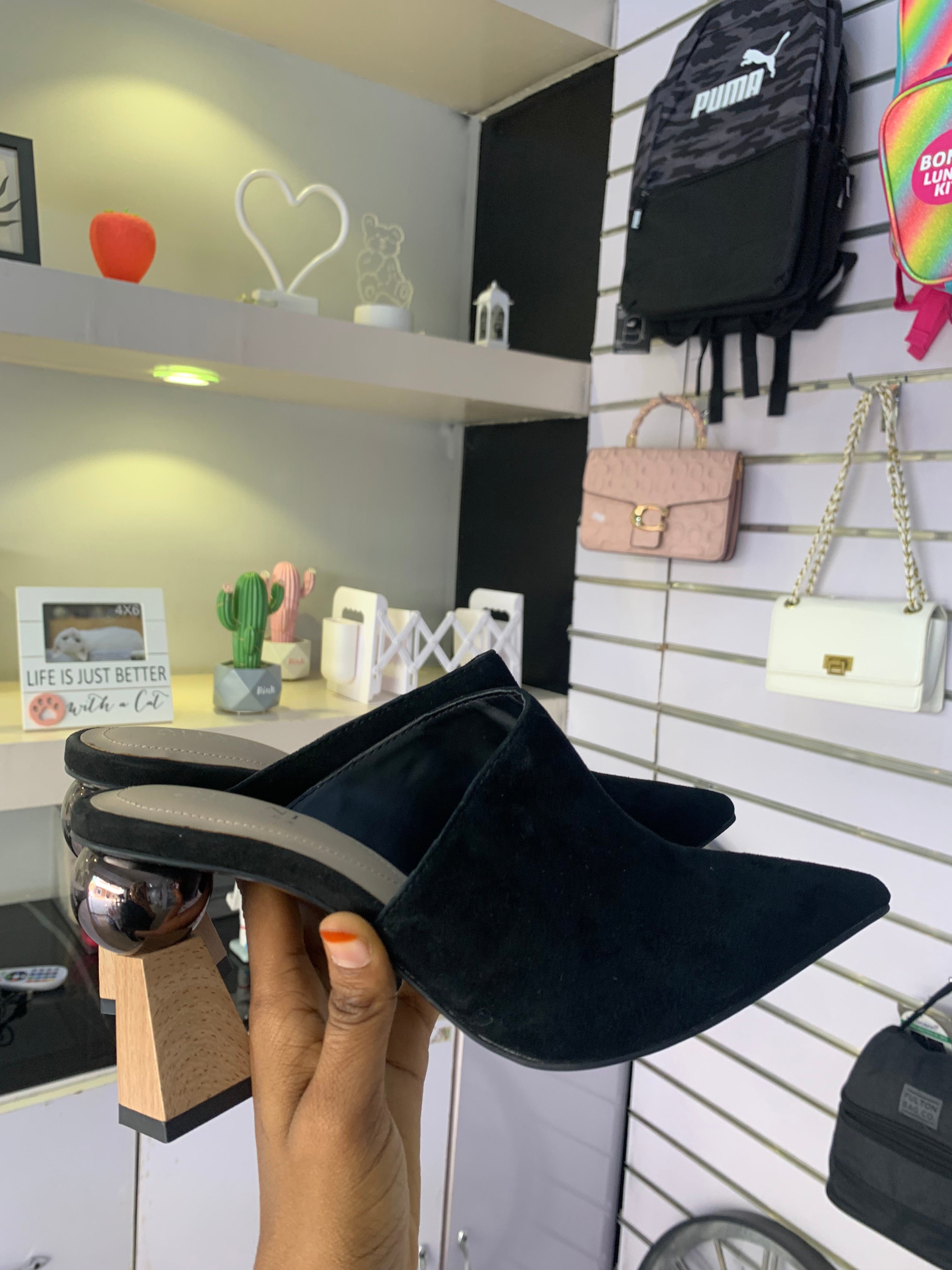 Black Half Cover Shoe  Size 38