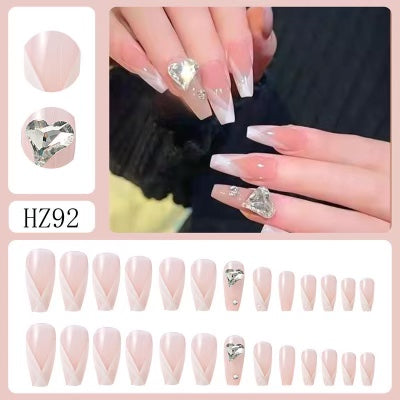 Heart Glitter Press On  Nails