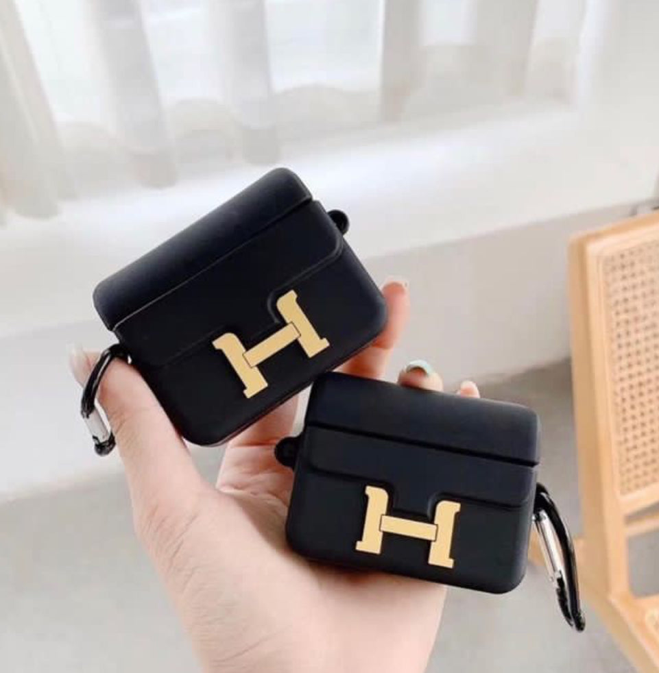 Black H Soft Case For AirPods