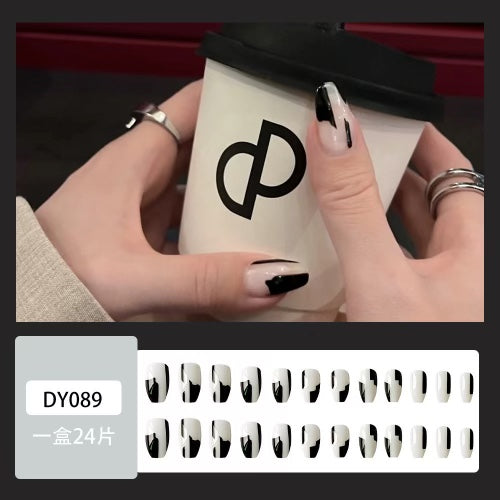Black and White Press On Nails