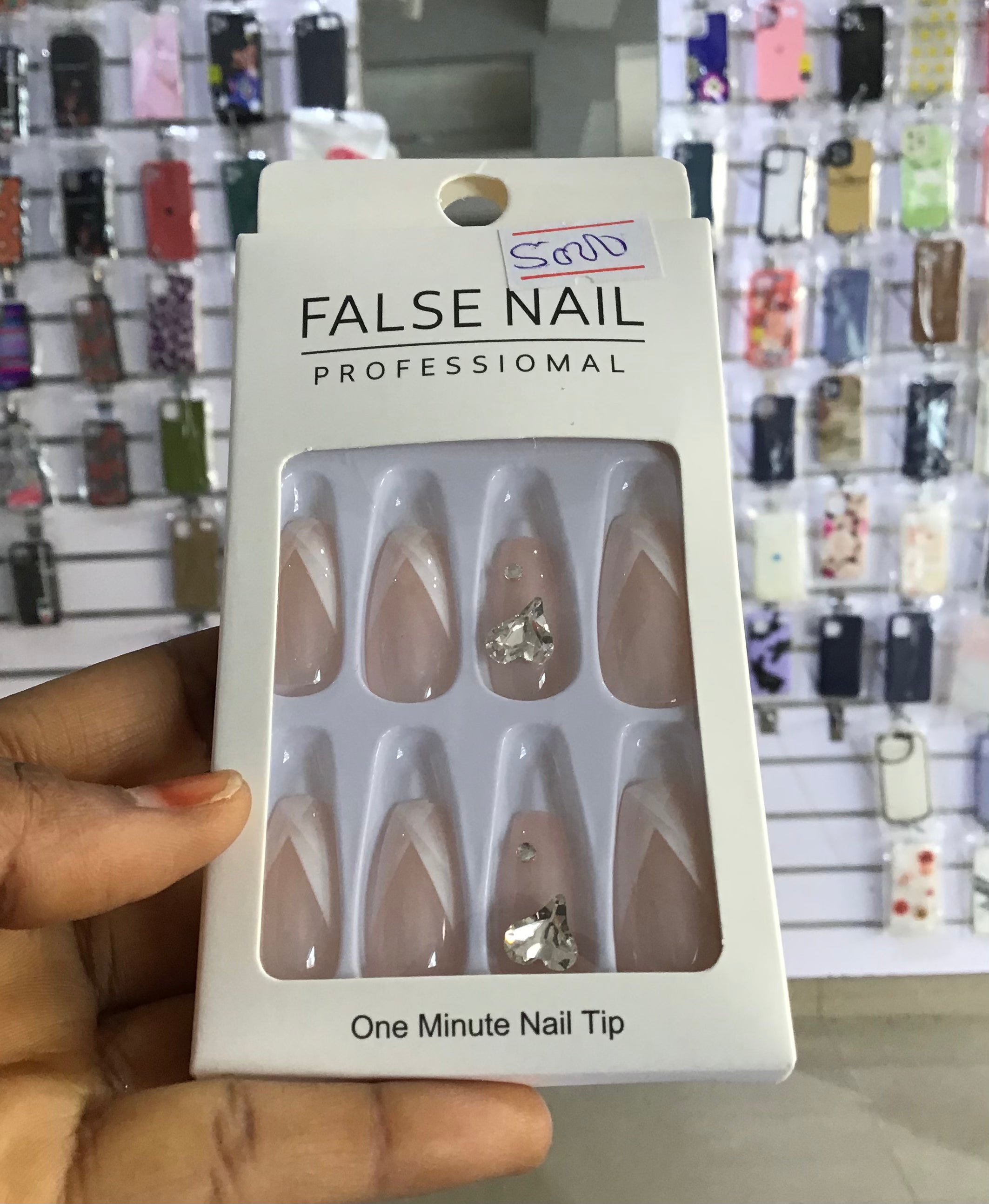 Heart Glitter Press On  Nails