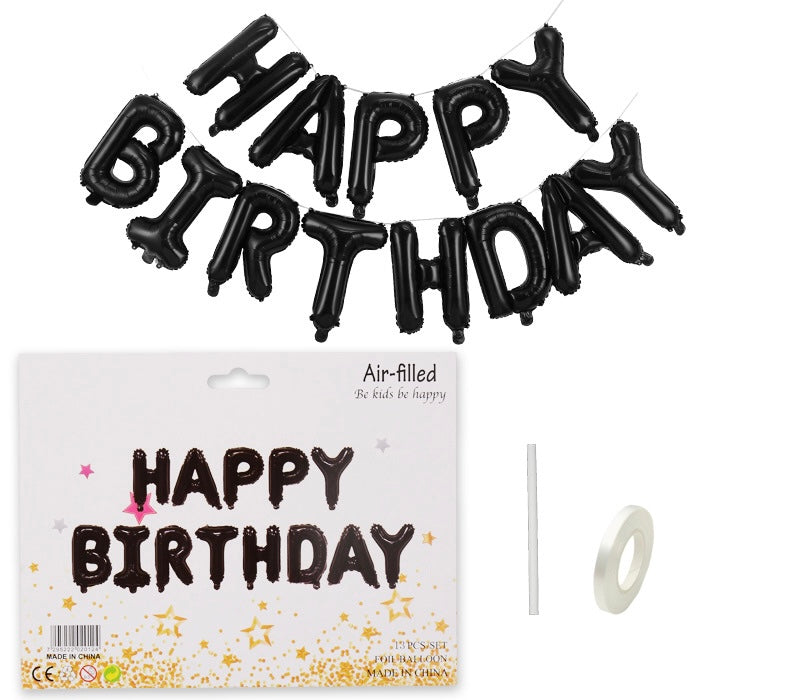 Black Happy Birthday Ballon
