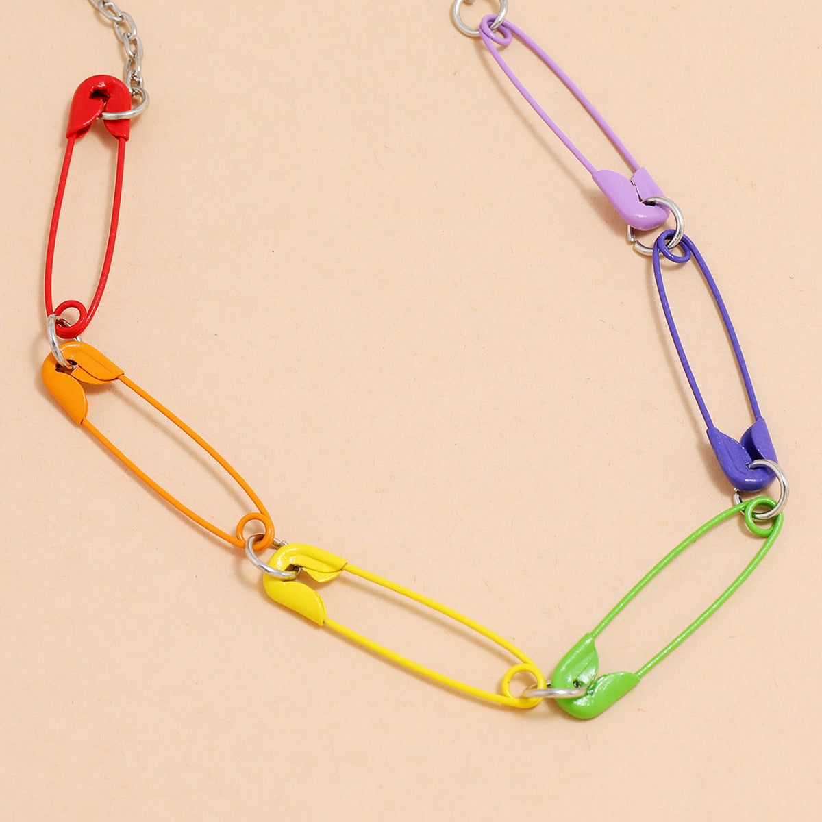 Colorful Color Buckle Pin Necklace